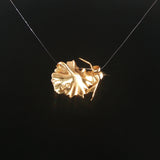 14k Yellow Gold and Diamond Vintage Hummingbird Pendant