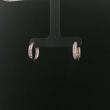 10k White Gold and 0.30cttw Diamond Hoop Earrings