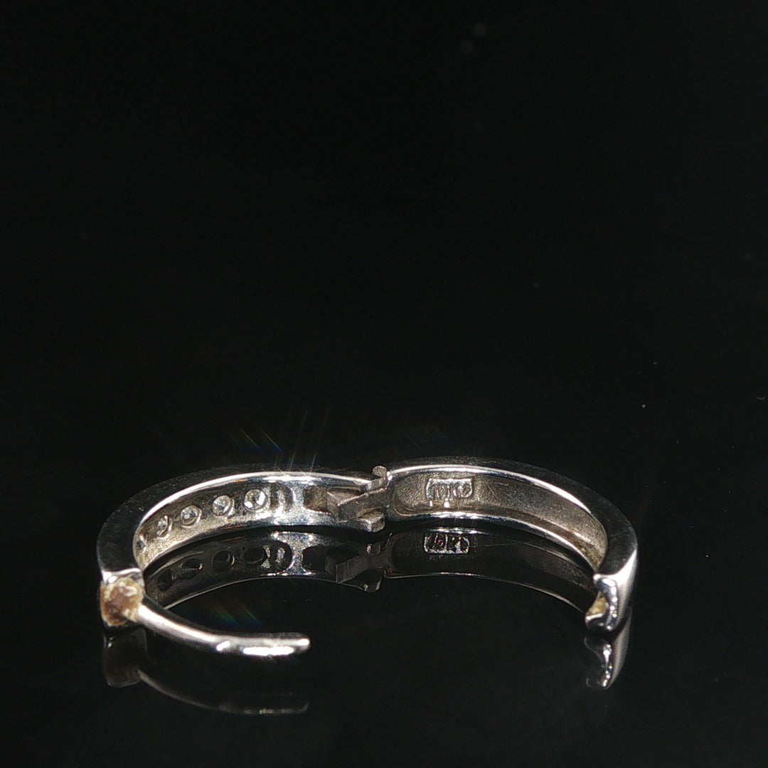 10k White Gold and 0.30cttw Diamond Hoop Earrings