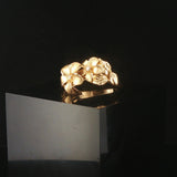 Denny Wong 14k Yellow Gold and Diamond Plumeria Band Ring Size 5.5