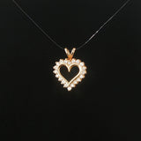 14k Yellow Gold and 0.35cttw Diamond Vintage Heart Pendant
