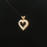 14k Yellow Gold and 0.35cttw Diamond Vintage Heart Pendant