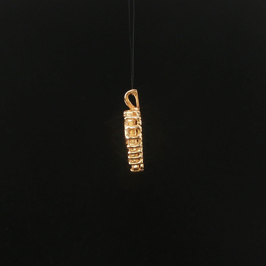 14k Yellow Gold and 0.35cttw Diamond Vintage Heart Pendant