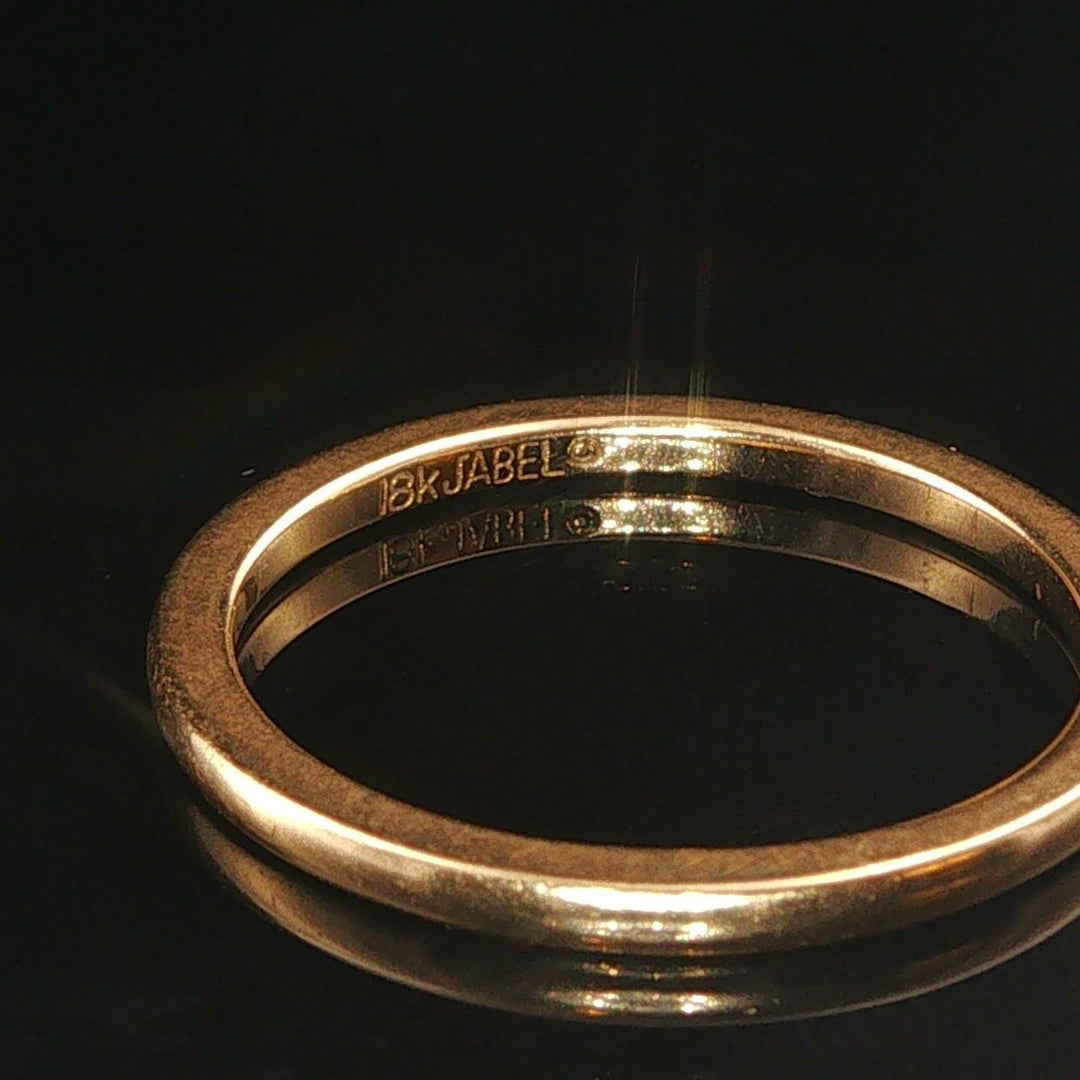 Jabel 18k Yellow Gold 2g Solid Thin 1.5mm Ladies Band Ring Size 5.75