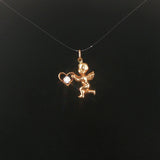14k Yellow Gold 0.10ct Diamond Vintage Cupid Charm Pendant