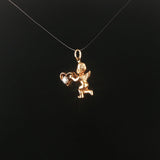14k Yellow Gold 0.10ct Diamond Vintage Cupid Charm Pendant