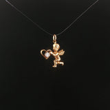 14k Yellow Gold 0.10ct Diamond Vintage Cupid Charm Pendant