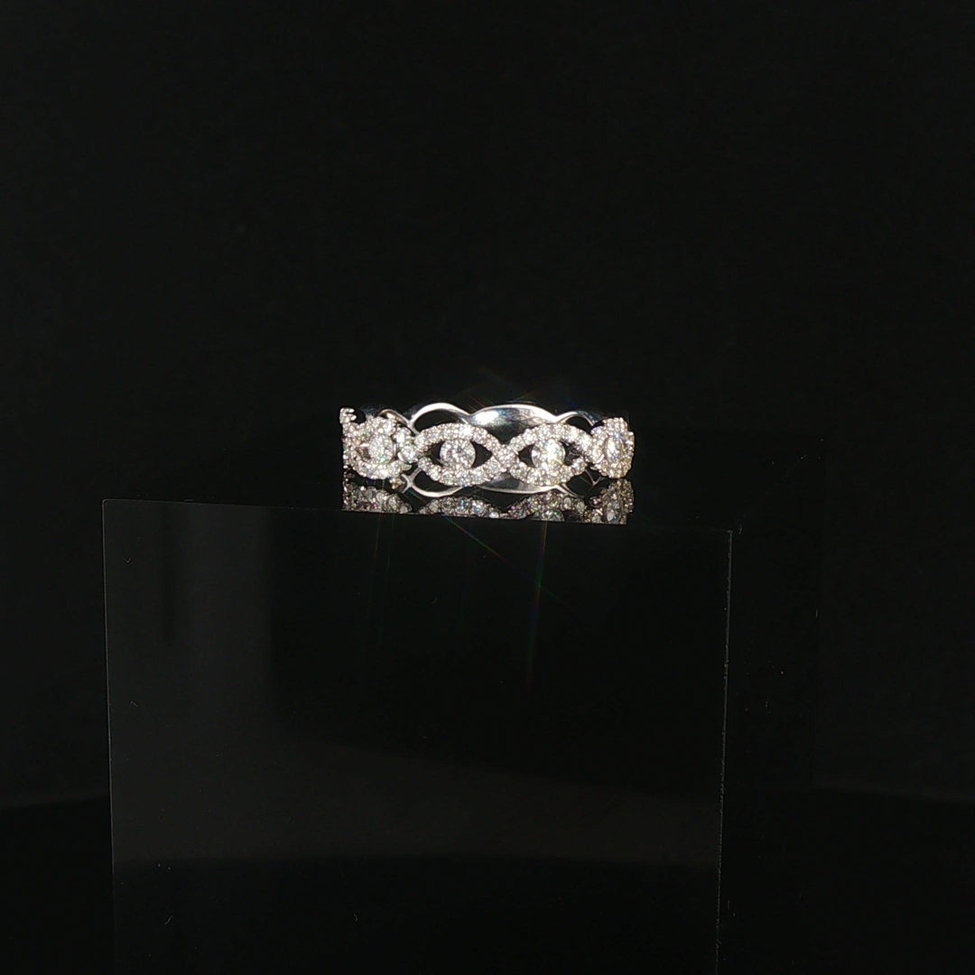 18k White Gold and 0.50cttw Diamond Band Ring Size 5.75