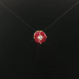 14k Yellow Gold 0.17ct Diamond and 1.2cttw Rubies Slide Pendant