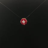 14k Yellow Gold 0.17ct Diamond and 1.2cttw Rubies Slide Pendant