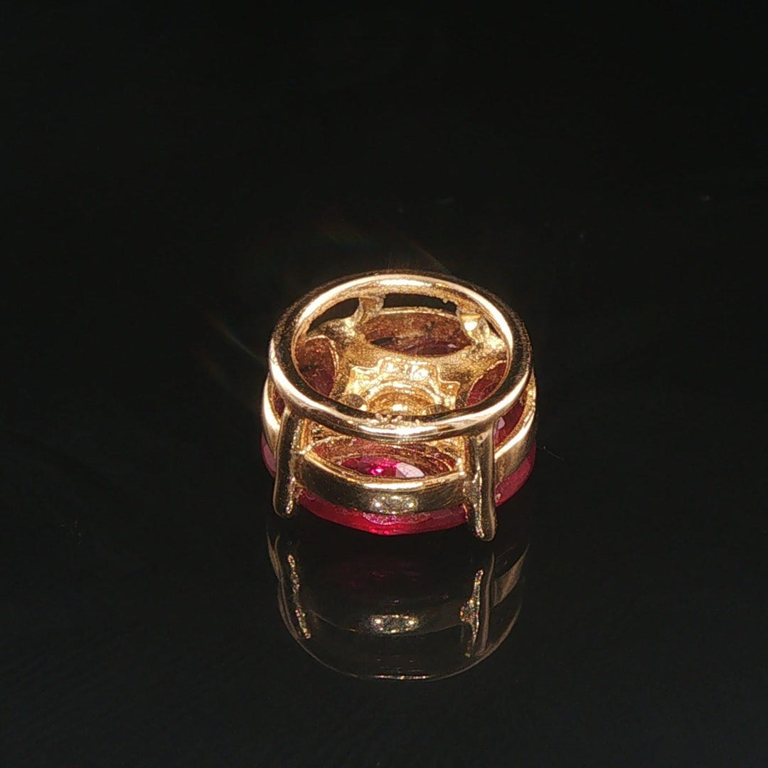 14k Yellow Gold 0.17ct Diamond and 1.2cttw Rubies Slide Pendant
