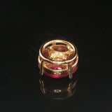 14k Yellow Gold 0.17ct Diamond and 1.2cttw Rubies Slide Pendant