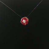 14k Yellow Gold 0.17ct Diamond and 1.2cttw Rubies Slide Pendant