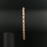 10k Yellow Gold and 0.50cttw Diamond 7.8g Vintage Link Bracelet 7.25"