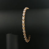 10k Yellow Gold and 0.50cttw Diamond 7.8g Vintage Link Bracelet 7.25"