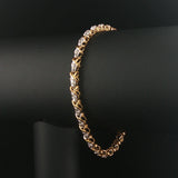 10k Yellow Gold and 0.50cttw Diamond 7.8g Vintage Link Bracelet 7.25"