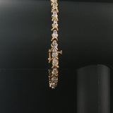 10k Yellow Gold and 0.50cttw Diamond 7.8g Vintage Link Bracelet 7.25"