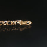 10k Yellow Gold and 0.50cttw Diamond 7.8g Vintage Link Bracelet 7.25"
