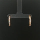 14k Yellow Gold and 0.72cttw Diamonds Half Hoop Earrings 0.75"