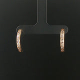 14k Yellow Gold and 0.72cttw Diamonds Half Hoop Earrings 0.75"