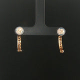 14k Yellow Gold and 0.72cttw Diamonds Half Hoop Earrings 0.75"