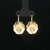 18k Yellow Gold and Italian Red Coral Earrings 1"