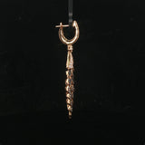 18k Yellow Gold White Champagne and Black Diamond Drop Dangle Earrings 2.25"