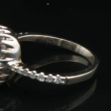 14k Yellow Gold Blue Sapphire and Diamond Halo Ring Size 5.5