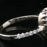 14k Yellow Gold Blue Sapphire and Diamond Halo Ring Size 5.5