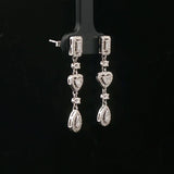 14k White Gold and Diamond Drop Dangle Earrings with Cert