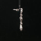 14k White Gold and Diamond Drop Dangle Earrings with Cert
