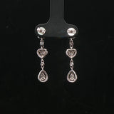 14k White Gold and Diamond Drop Dangle Earrings with Cert