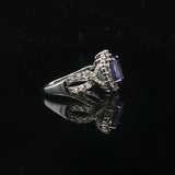 Effy 14k White Gold 1.5ct Tanzanite and 0.75cttw Diamond Halo Ring Size 7