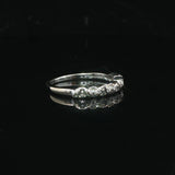 10k White Gold and Diamond Fancy Thin Band Ring Size 6.75