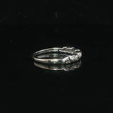 10k White Gold and Diamond Fancy Thin Band Ring Size 6.75