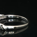 10k White Gold and Diamond Fancy Thin Band Ring Size 6.75