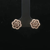10k Yellow Gold Chocolate and White Diamond Stud Earrings