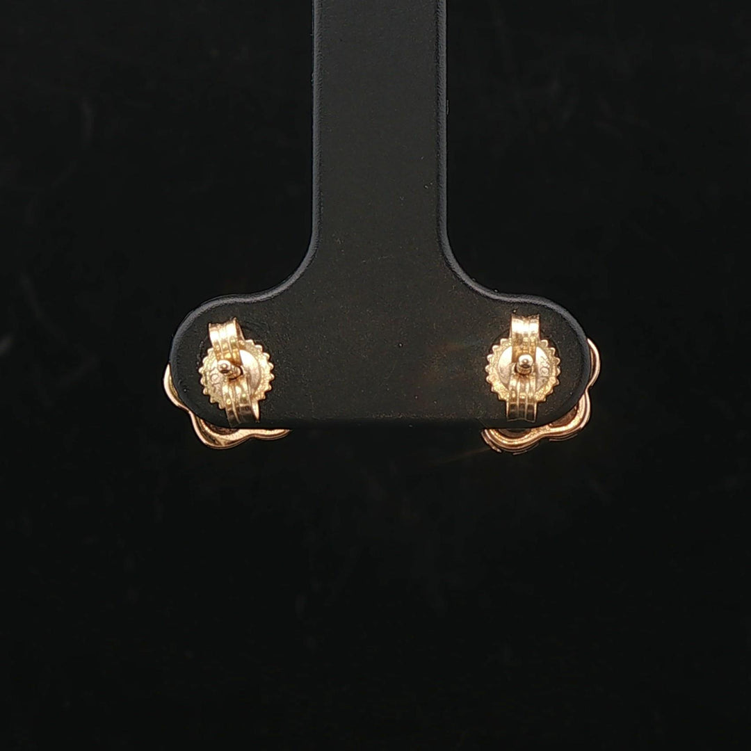 10k Yellow Gold Chocolate and White Diamond Stud Earrings