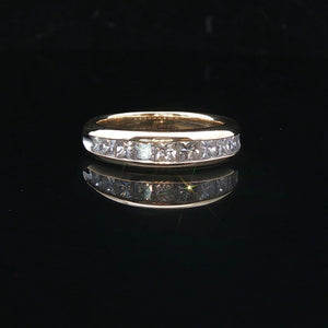 14k Yellow Gold and 1cttw Princess Cut Diamond Band Ring Size 5.75