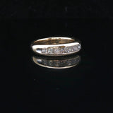 14k Yellow Gold and 1cttw Princess Cut Diamond Band Ring Size 5.75