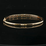 14k Yellow Gold and 1.9cttw Diamond 14.5g Solid Bangle Bracelet 6.5"