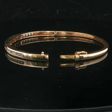 14k Yellow Gold and 1.9cttw Diamond 14.5g Solid Bangle Bracelet 6.5"