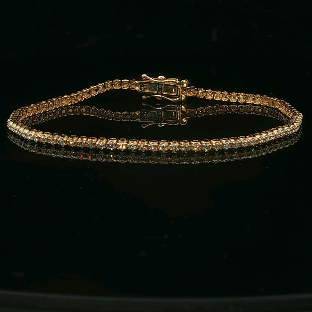 14k Yellow Gold and 1cttw Natural Diamond Tennis Bracelet 6.5"