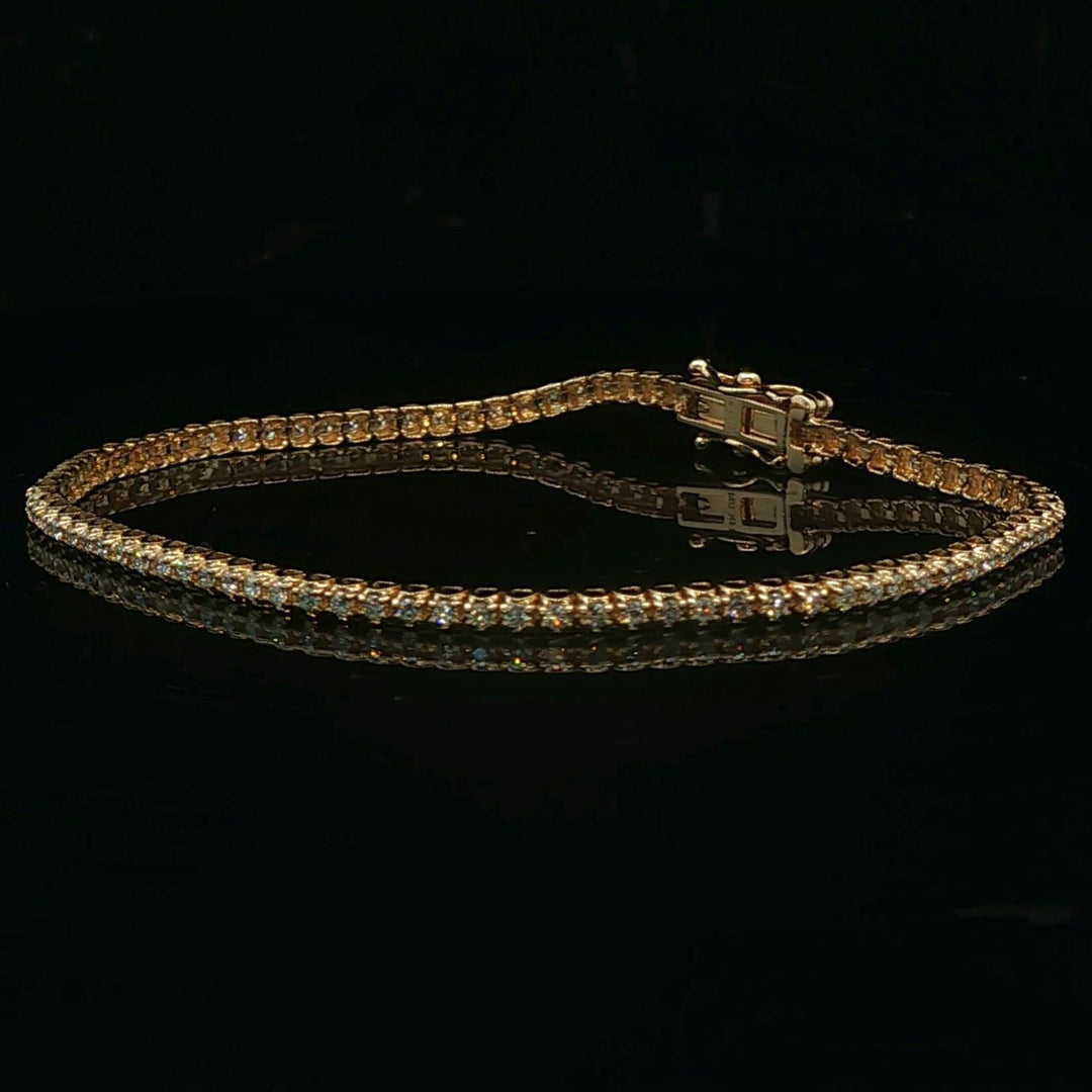 14k Yellow Gold and 1cttw Natural Diamond Tennis Bracelet 6.5"