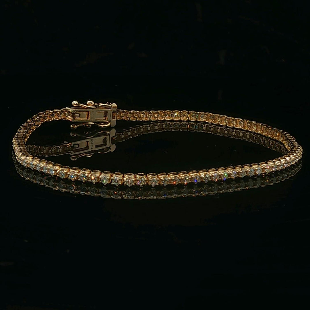 14k Yellow Gold and 1cttw Natural Diamond Tennis Bracelet 6.5"