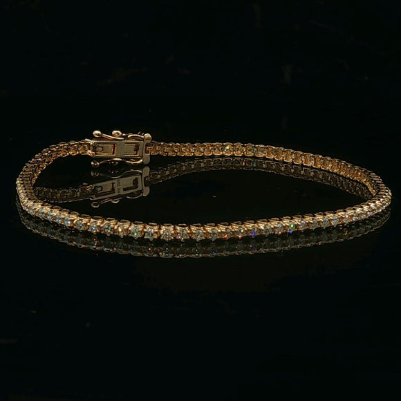 14k Yellow Gold and 1cttw Natural Diamond Tennis Bracelet 6.5