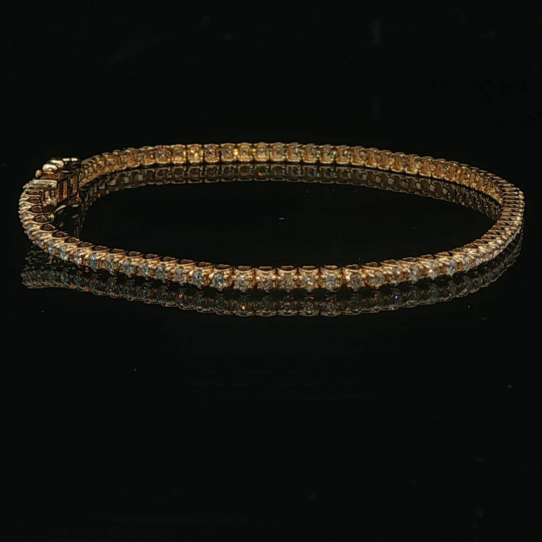 14k Yellow Gold and 1cttw Natural Diamond Tennis Bracelet 6.5"