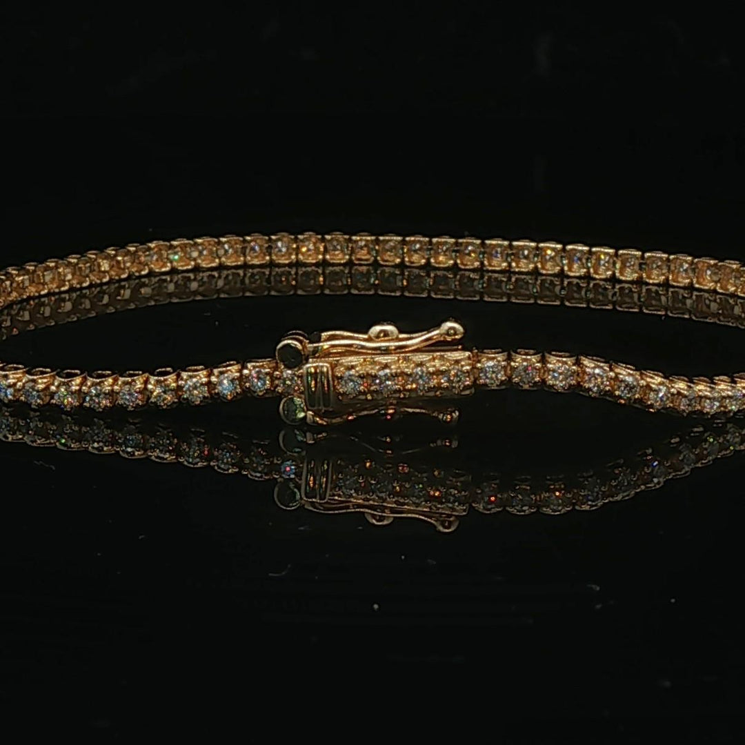 14k Yellow Gold and 1cttw Natural Diamond Tennis Bracelet 6.5"