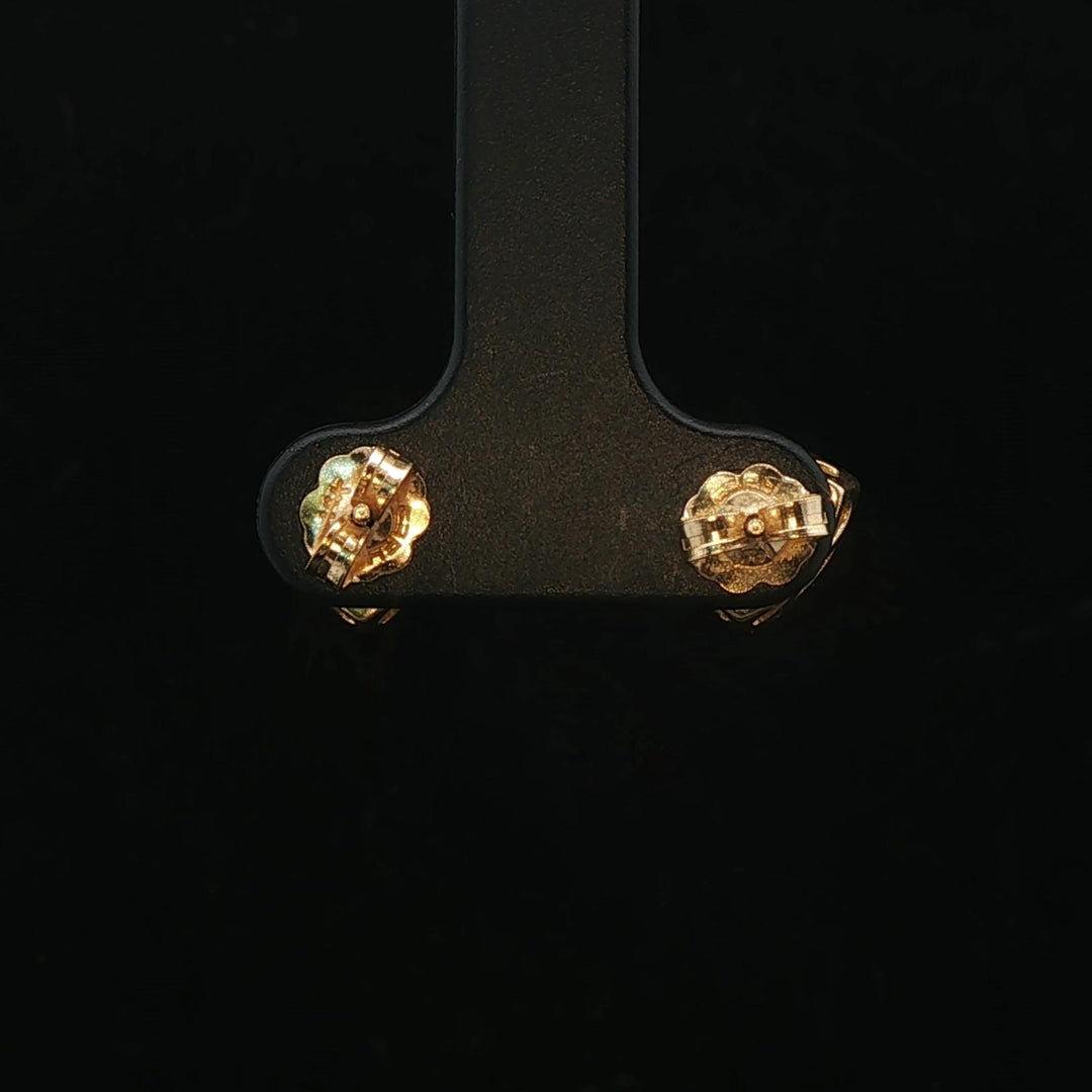 Effy 14k Yellow Gold Trillion Cut Morganite and Diamond Stud Earrings