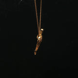 Roberto Coin 18k Yellow Gold and Diamonds Flamingo Pendant Necklace Italy 17"